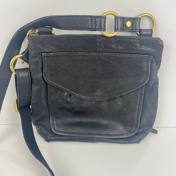 Fossil Long Live Vintage Crossbody Handbag Black Leather Organizer - Picture 4 of 12